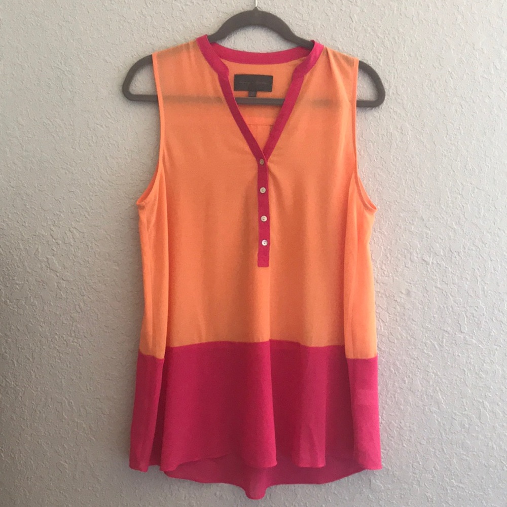 Anthropologie Orange and Pink Shirt